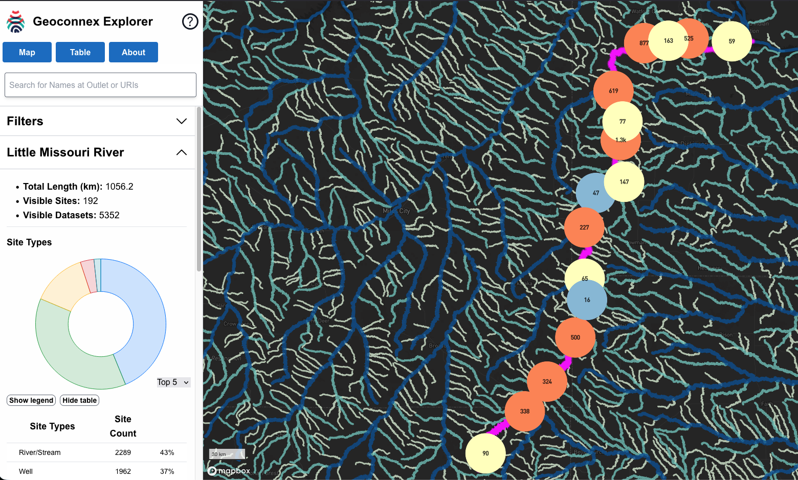 Explore a map of the data